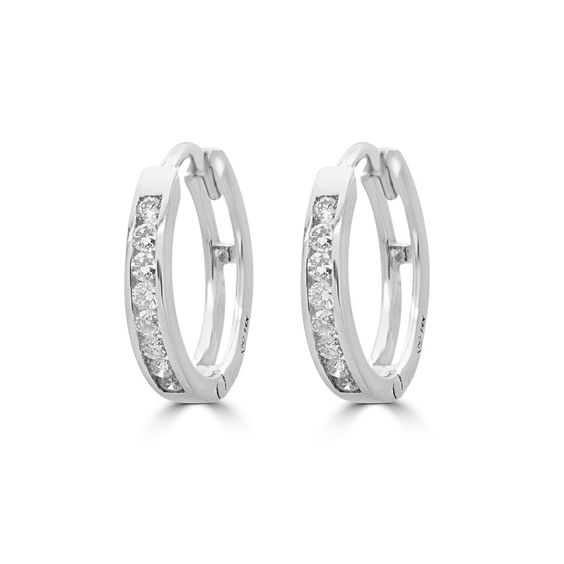 Earrings - white gold 18k with diamonds