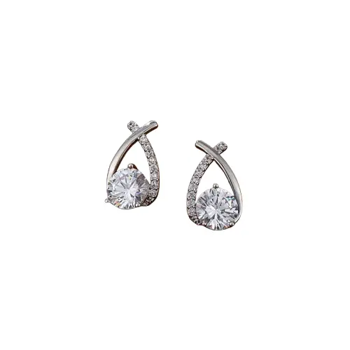 Earrings - white gold 18k with round brilliant cut diamonds 50ct