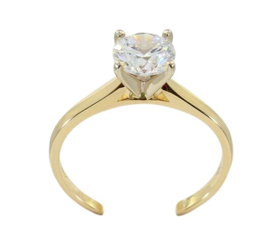 Solitaire engagement ring - gold 18k or 14k - round brilliant cut diamond 1ct