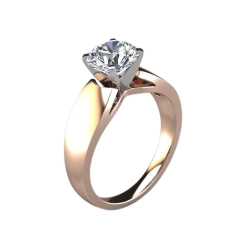 Solitaire ring (Cathédrale) - gold 18k - princess cut or round brilliant cut diamond