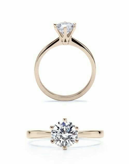 Solitaire ring (Forever) - yellow gold 18k - round brilliant cut diamond 0.70ct