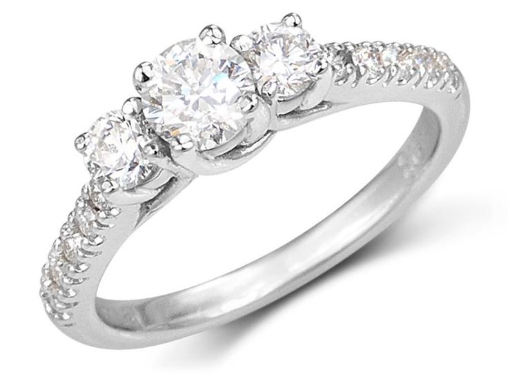 Engagement ring (Trinity) - white gold 18k with diamonds