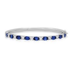 Bracelet - white gold 18k - sapphire totaling 4.30ct - diamonds totaling 0.86ct