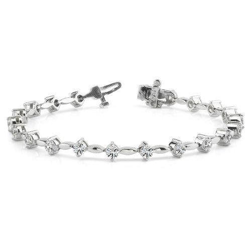 Bracelet tennis for women - white gold 18k - diamonds 20D 0.15ct each