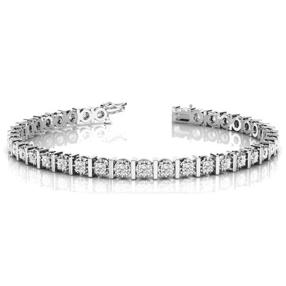 Bracelet tennis - white gold 18k - diamonds totaling 5.70ct about 38 diamonds 0.15ct each