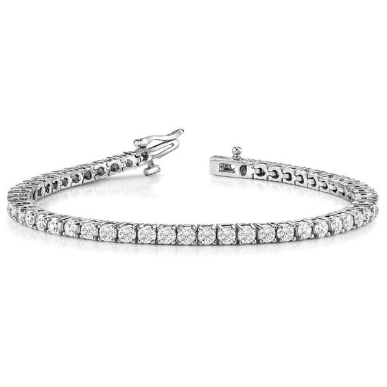 Bracelet tennis - white gold 18k - diamonds totaling 9.90ct 55D about 0.18ct each