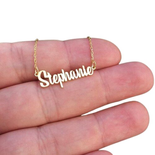 Name necklace in latin letters - gold 18k or 14k