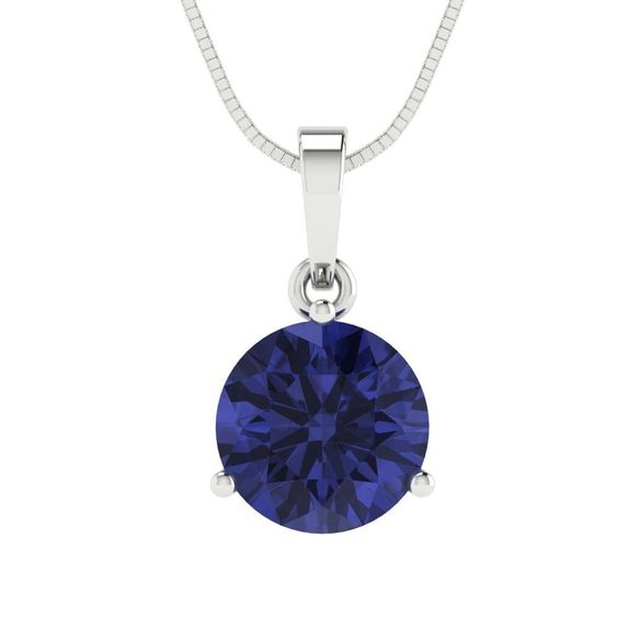 Pendant - white gold 18k with sapphire
