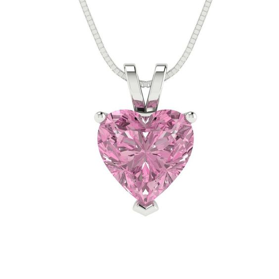 Pendant - white gold 18k with rose diamond
