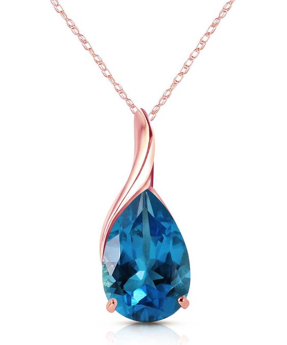 Pendant - rose gold 18k with blue topaz
