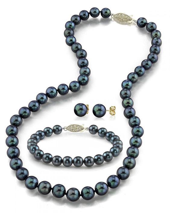 Black Akoya saltwater pearls